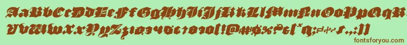 luxcontratenebrasital Font – Brown Fonts on Green Background