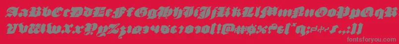 フォントluxcontratenebrasital – 赤い背景に灰色の文字