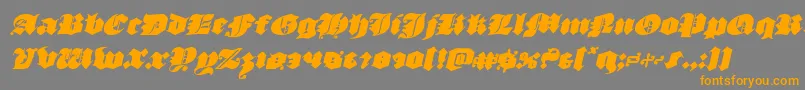 luxcontratenebrasital-Schriftart – Orangefarbene Schriften auf grauem Hintergrund