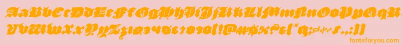 Police luxcontratenebrasital – polices orange sur fond rose