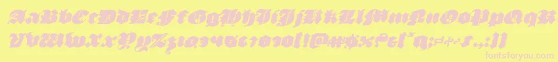 luxcontratenebrasital Font – Pink Fonts on Yellow Background