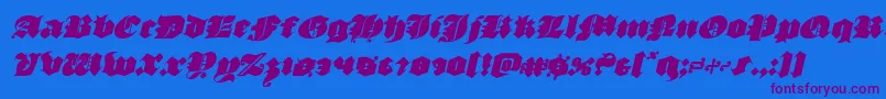 Police luxcontratenebrasital – polices violettes sur fond bleu