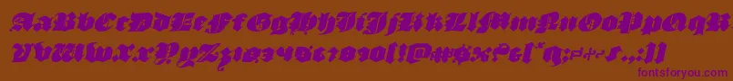 luxcontratenebrasital-Schriftart – Violette Schriften auf braunem Hintergrund