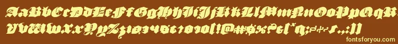 luxcontratenebrasital Font – Yellow Fonts on Brown Background