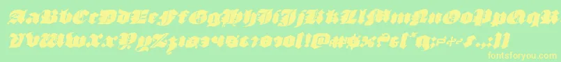 luxcontratenebrasital Font – Yellow Fonts on Green Background