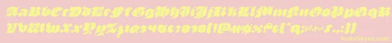 luxcontratenebrasital-Schriftart – Gelbe Schriften auf rosa Hintergrund