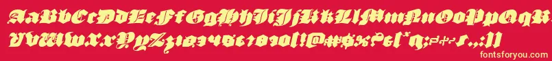 luxcontratenebrasital Font – Yellow Fonts on Red Background