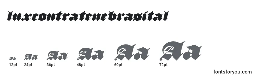 Размеры шрифта Luxcontratenebrasital