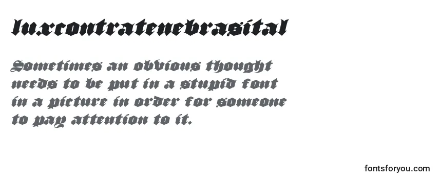 Review of the Luxcontratenebrasital Font