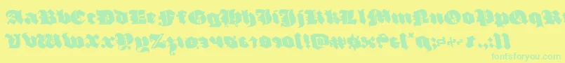 luxcontratenebrasleft Font – Green Fonts on Yellow Background