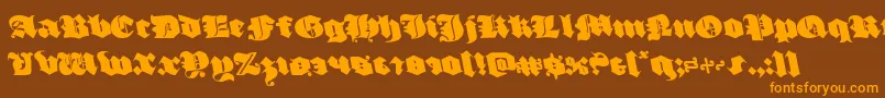 Шрифт luxcontratenebrasleft – оранжевые шрифты на коричневом фоне
