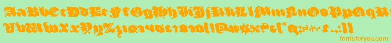 luxcontratenebrasleft Font – Orange Fonts on Green Background