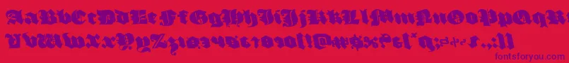 luxcontratenebrasleft-Schriftart – Violette Schriften auf rotem Hintergrund