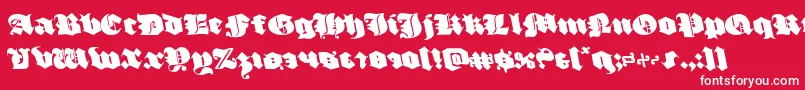 フォントluxcontratenebrasleft – 赤い背景に白い文字