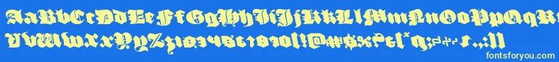 luxcontratenebrasleft Font – Yellow Fonts on Blue Background
