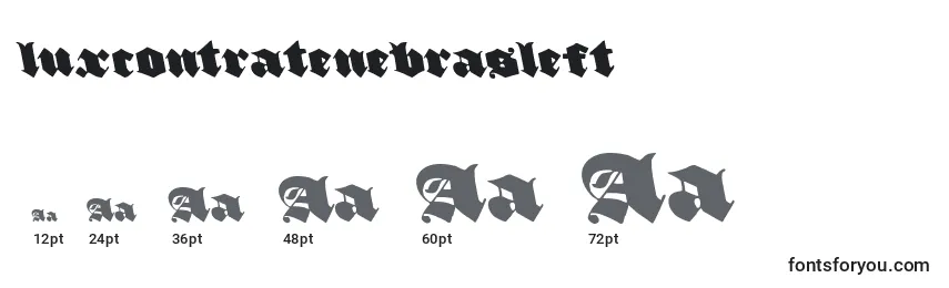 Размеры шрифта Luxcontratenebrasleft