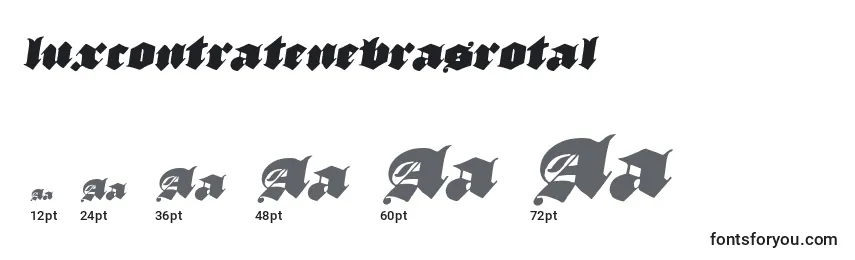 Luxcontratenebrasrotal Font Sizes