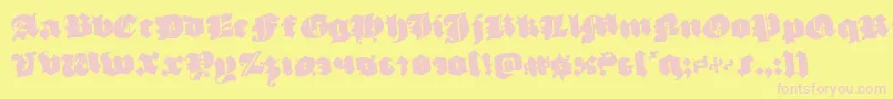 luxcontratenebrasrotate Font – Pink Fonts on Yellow Background
