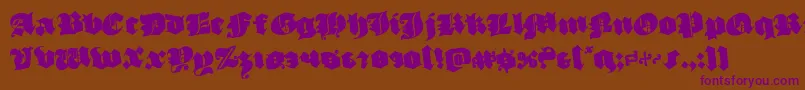 luxcontratenebrasrotate-Schriftart – Violette Schriften auf braunem Hintergrund