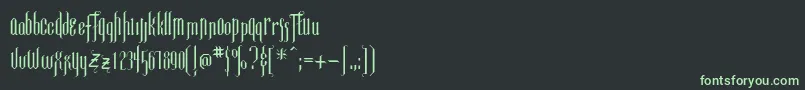 フォントLUXEMBOU – 黒い背景に緑の文字
