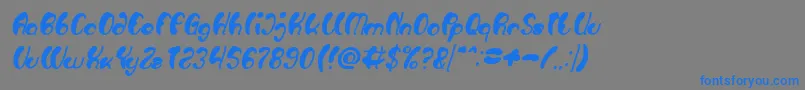 フォントLuxurious Sexy Bold Italic – 灰色の背景に青い文字