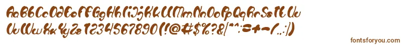 フォントLuxurious Sexy Bold Italic – 白い背景に茶色のフォント