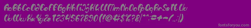 Fonte Luxurious Sexy Bold Italic – fontes cinzas em um fundo violeta