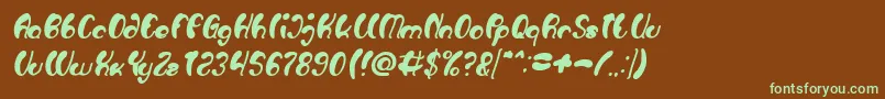 Шрифт Luxurious Sexy Bold Italic – зелёные шрифты на коричневом фоне