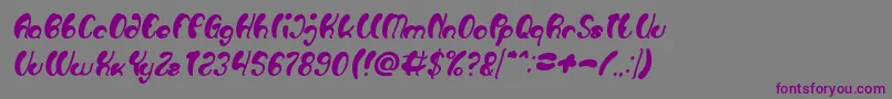 Шрифт Luxurious Sexy Bold Italic – фиолетовые шрифты на сером фоне