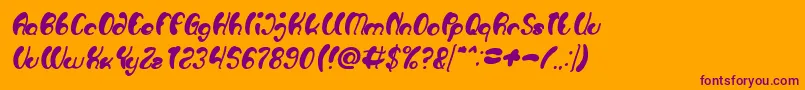Шрифт Luxurious Sexy Bold Italic – фиолетовые шрифты на оранжевом фоне