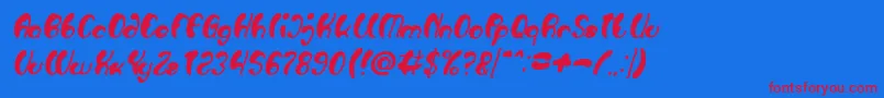 fuente Luxurious Sexy Bold Italic – Fuentes Rojas Sobre Fondo Azul