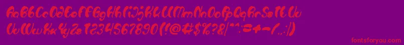 Fonte Luxurious Sexy Bold Italic – fontes vermelhas em um fundo violeta