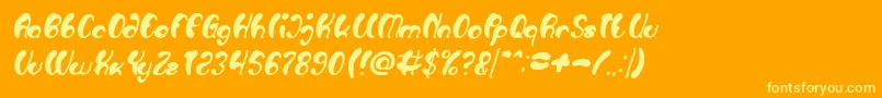 フォントLuxurious Sexy Bold Italic – オレンジの背景に黄色の文字