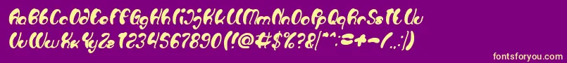 Luxurious Sexy Bold Italic Font – Yellow Fonts on Purple Background