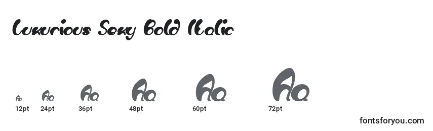 Größen der Schriftart Luxurious Sexy Bold Italic