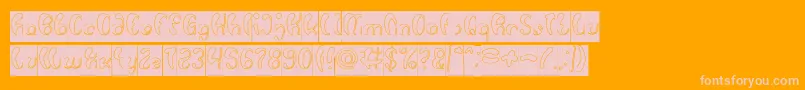 Luxurious Sexy Hollow Inverse Font – Pink Fonts on Orange Background