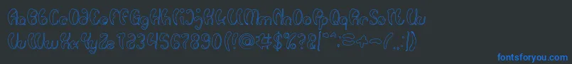 Шрифт Luxurious Sexy Hollow – синие шрифты на чёрном фоне