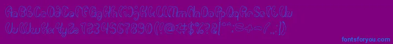 Luxurious Sexy Hollow Font – Blue Fonts on Purple Background