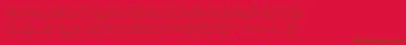 フォントLuxurious Sexy Hollow – 赤い背景に茶色の文字