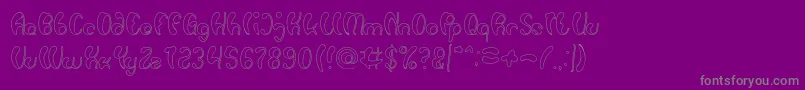 Luxurious Sexy Hollow-fontti – harmaat kirjasimet violetilla taustalla