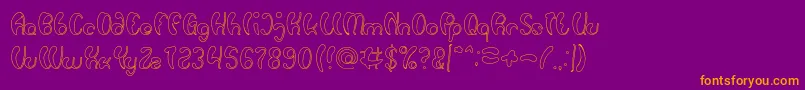 Шрифт Luxurious Sexy Hollow – оранжевые шрифты на фиолетовом фоне