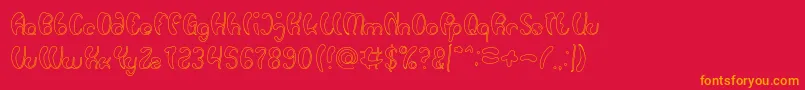 Шрифт Luxurious Sexy Hollow – оранжевые шрифты на красном фоне