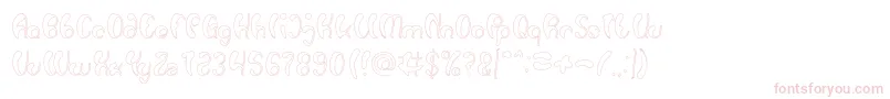 Luxurious Sexy Hollow-fontti – vaaleanpunaiset fontit valkoisella taustalla
