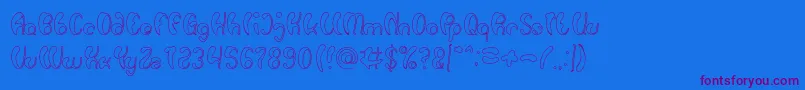 Шрифт Luxurious Sexy Hollow – фиолетовые шрифты на синем фоне