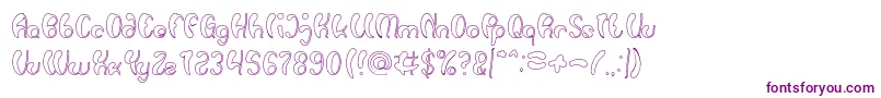 Шрифт Luxurious Sexy Hollow – фиолетовые шрифты на белом фоне