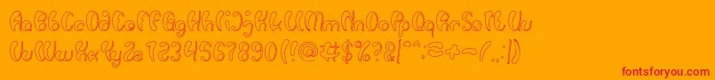 Шрифт Luxurious Sexy Hollow – красные шрифты на оранжевом фоне