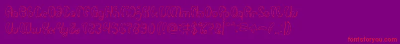 Luxurious Sexy Hollow-Schriftart – Rote Schriften auf violettem Hintergrund