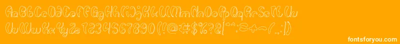 Шрифт Luxurious Sexy Hollow – белые шрифты на оранжевом фоне