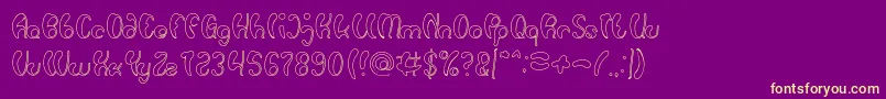 Шрифт Luxurious Sexy Hollow – жёлтые шрифты на фиолетовом фоне