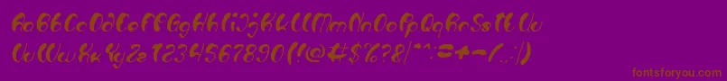 Luxurious Sexy Italic Font – Brown Fonts on Purple Background